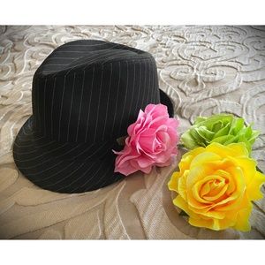 Fedora Hat with Changeable Flowers (Never Worn)